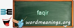 WordMeaning blackboard for faqir